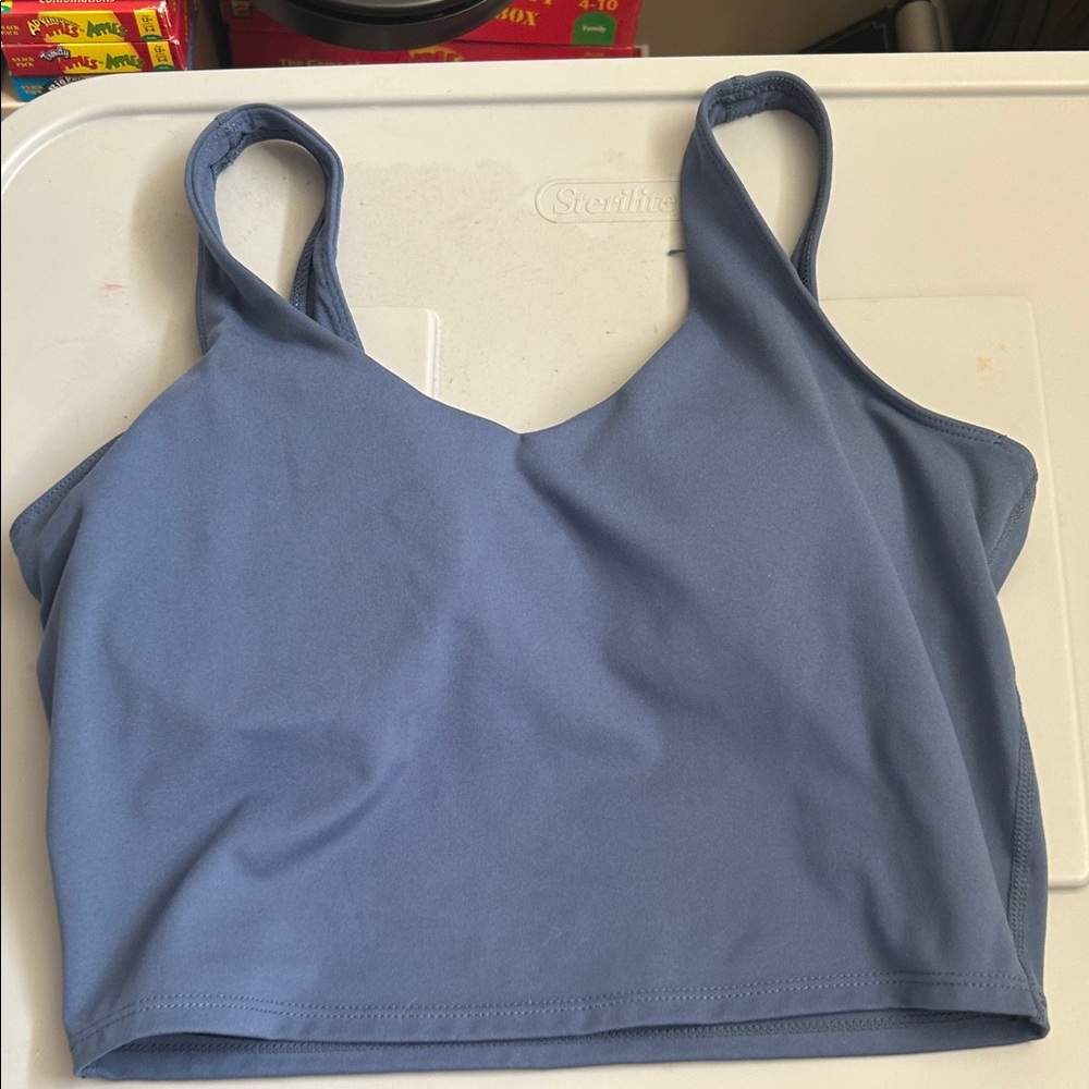 90 degree Blue Sleeveless Crop Top